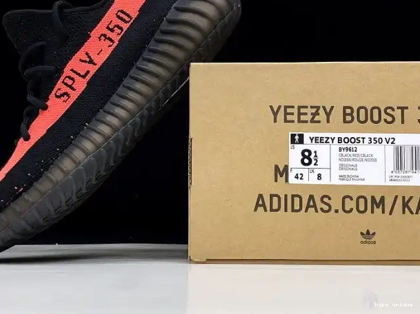hype BY9612 Boost Yeezy 350 Adidas V2 Black Core Red 0325